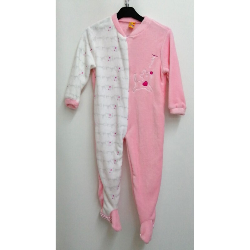 PIJAMA MANTA ROSA-BLANCO