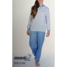 PIJAMA MUJER AZUL 2 BOTONES