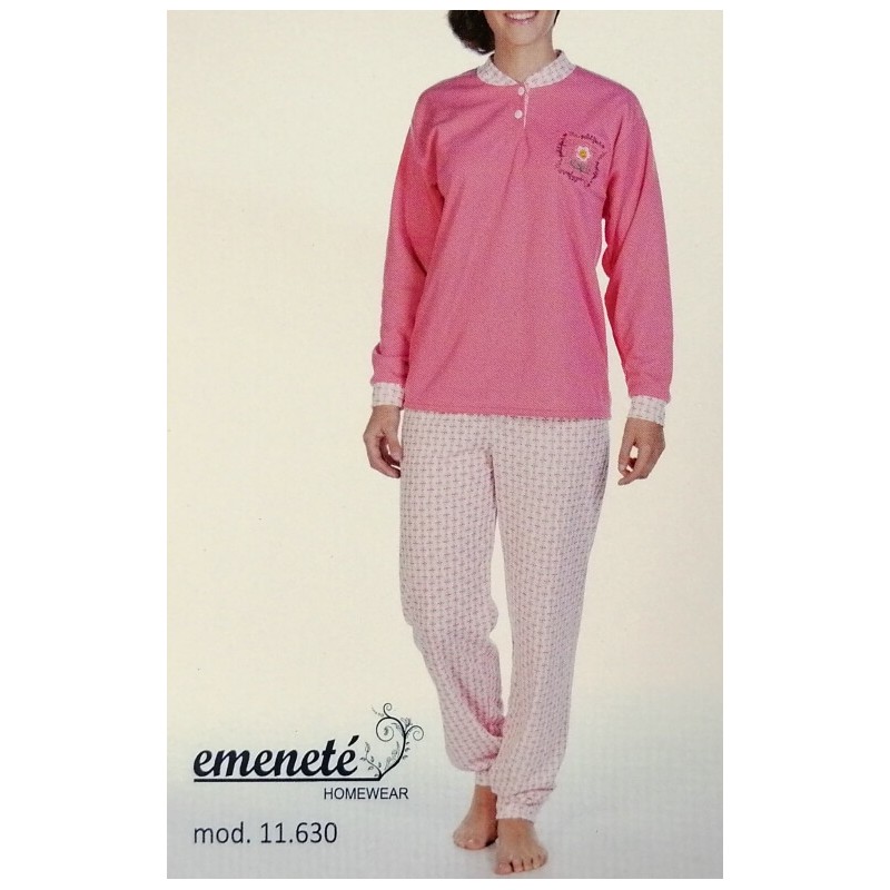 PIJAMA MUJER INVIERNO ROSA