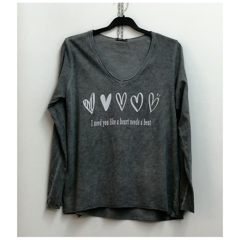 CAMISETA MUJER CORAZONES